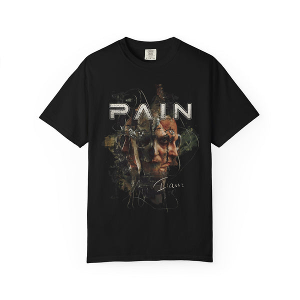 Pain Face Portrait T-shirt | Dark Grunge Illustration, Vintage Rock Tee