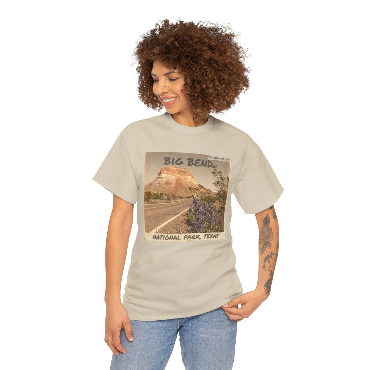 Camiseta vintage con foto de carretera del Parque Nacional Big Bend | Paisaje desértico de Texas