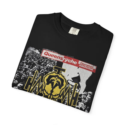 T-shirt graphique Queenryche Operation Mindcrime | Motif foule avec logo du groupe