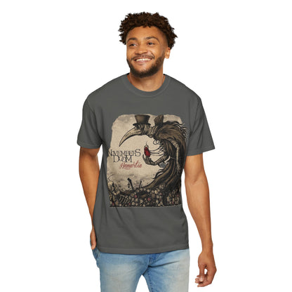 T-shirt du groupe de gothic doom metal Novembers Doom avec l'illustration médiévale de l'album Hamartia