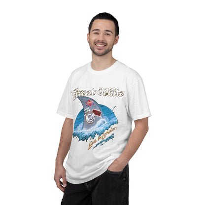 Great White Live in London Shark Surf Wave T-shirt | Live in London 1989 Vintage Tour Tee