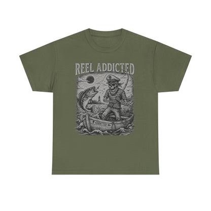 Camiseta de pescador y barco de pesca Reel Addicted