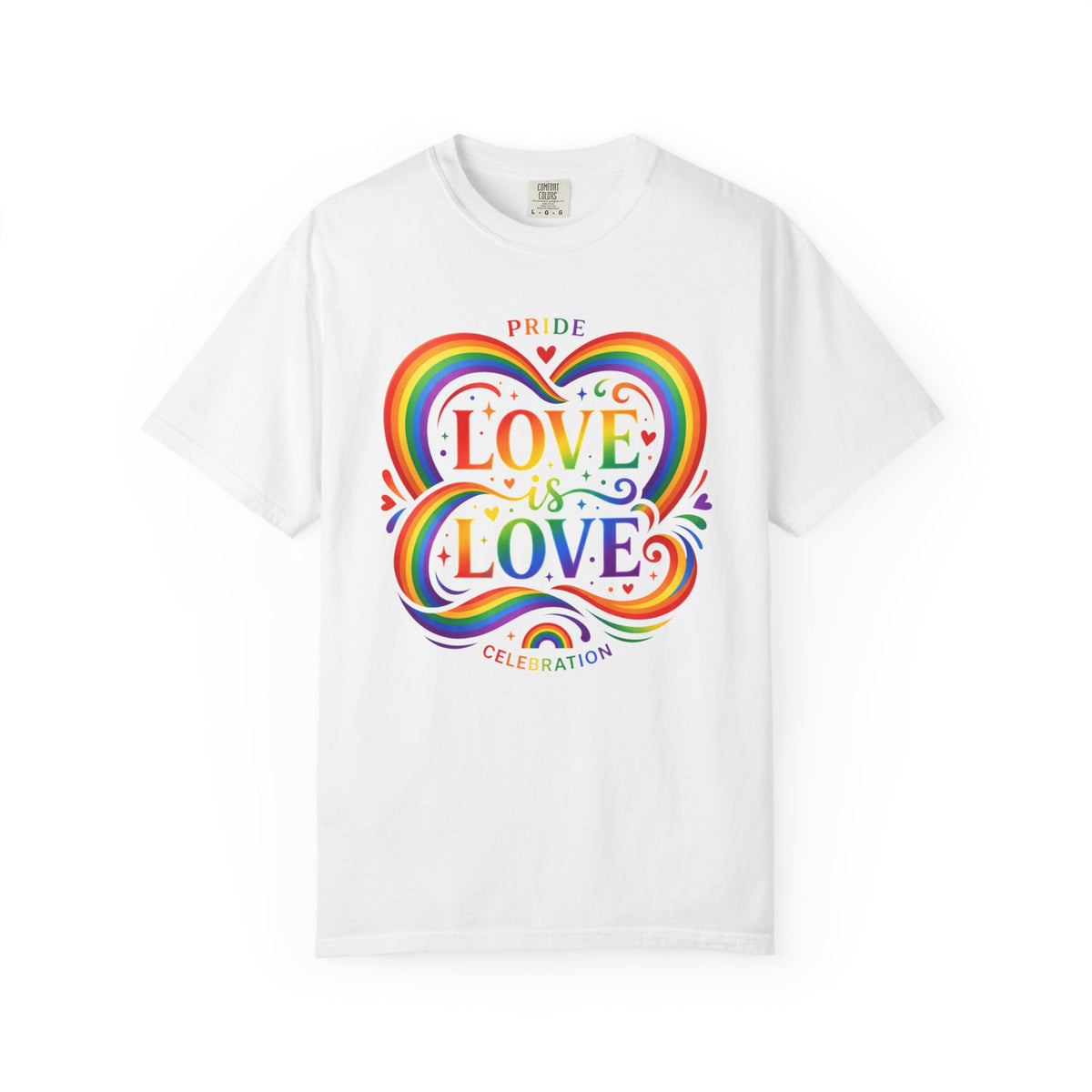 T-shirt Cœur Pride Love is Love | Célébration arc-en-ciel