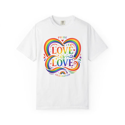 T-shirt Cœur Pride Love is Love | Célébration arc-en-ciel