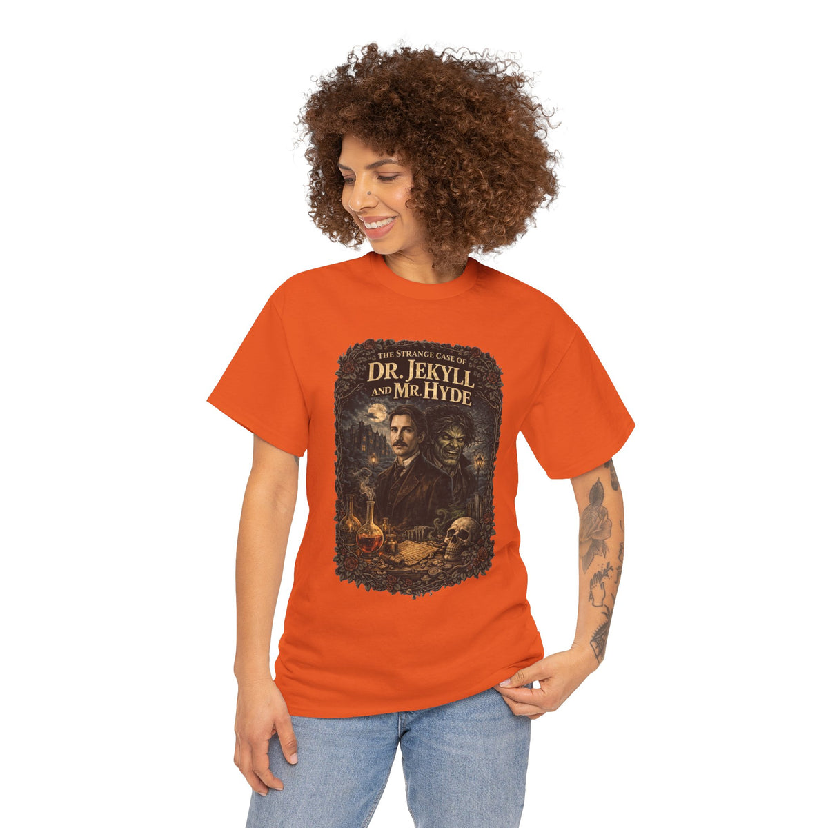 Dr. Jekyll and Mr. Hyde Gothic Portrait Tee | Classic Horror Novel Artwork