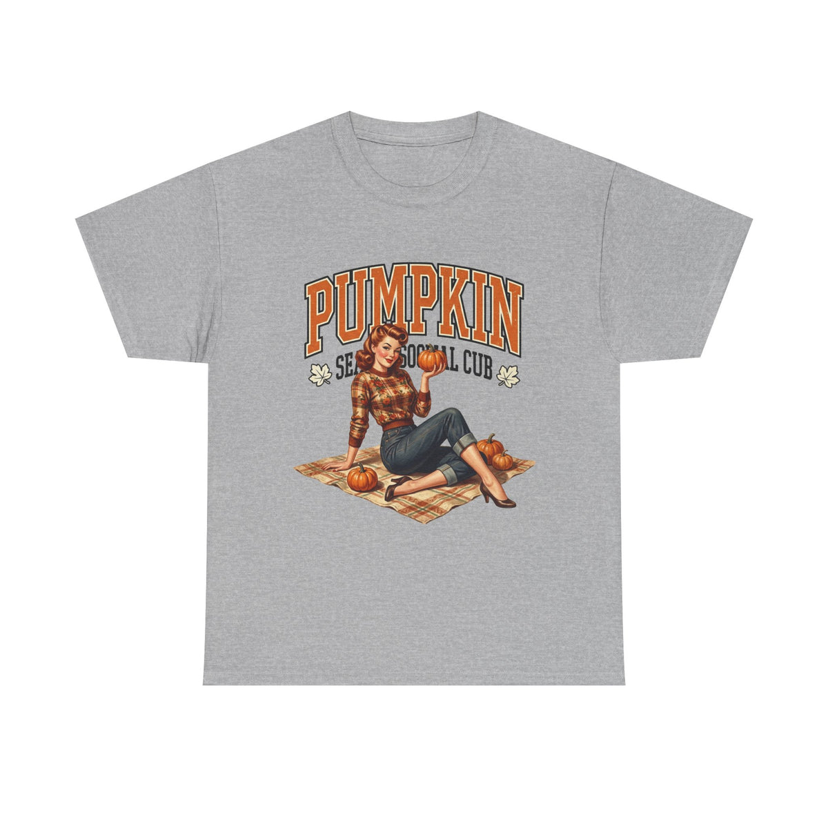 Pumpkin Seasonal Pinup Tee | Fall Pumpkin Patch Retro Graphic