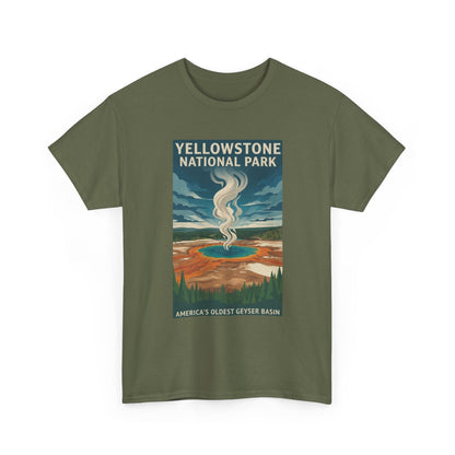 Camiseta con póster de géiser del Parque Nacional de Yellowstone | Camiseta de viaje a parques nacionales