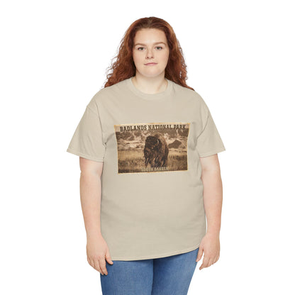 Badlands National Park Bison Tee | South Dakota Vintage Poster Shirt