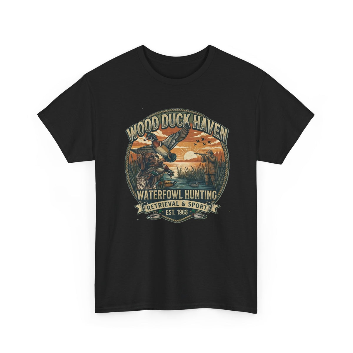 Wood Duck Haven Waterfowl Hunting Tee | Vintage Duck Retriever Design