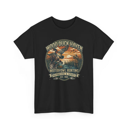 Wood Duck Haven Waterfowl Hunting Tee | Vintage Duck Retriever Design