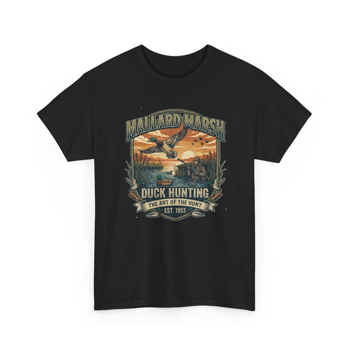 Mallard Marsh Duck Hunting Tee | Vintage Waterfowl Design