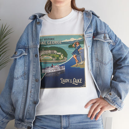 Lake George Upstate NY National / Lady of the Lake vintage poster T-Shirt | Lake George pin up