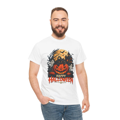 Camiseta de Halloween con calabaza Jack-o'-Lantern | Fantasmas espeluznantes, luna llena