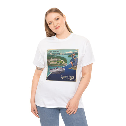 Lake George Upstate NY National / Lady of the Lake vintage poster T-Shirt | Lake George pin up