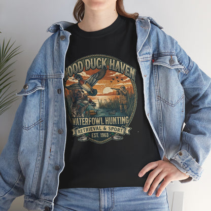 Wood Duck Haven Waterfowl Hunting Tee | Vintage Duck Retriever Design