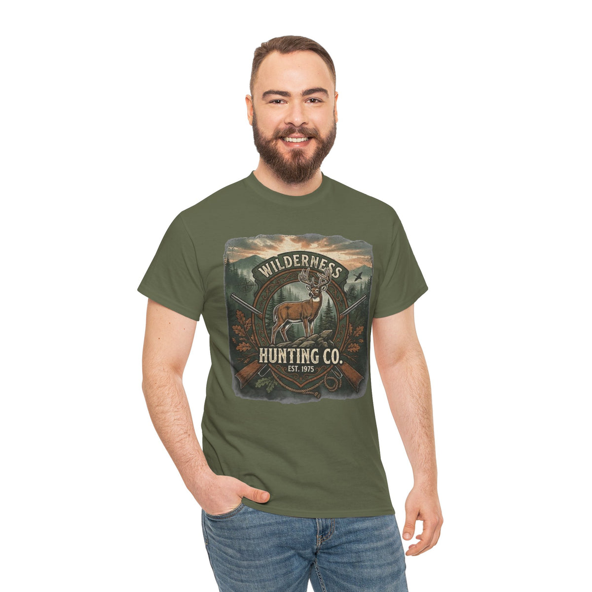Wilderness Hunting Co. deer graphic Tee | vintage outdoors hunter shirt