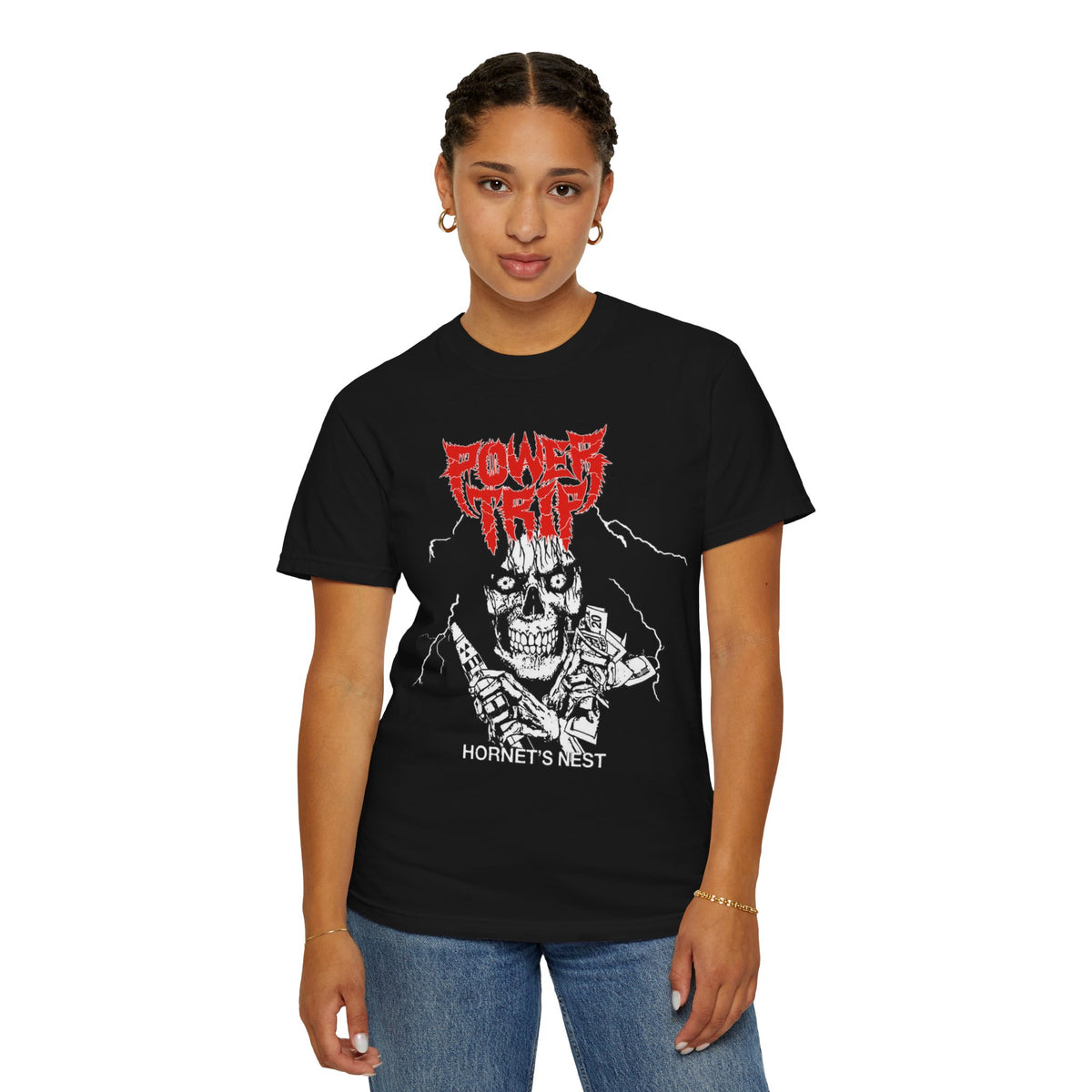 Power Trip Skull Hornets Nest T-Shirt / Thrash Metal Band Tee