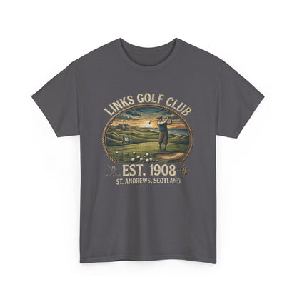 T-shirt illustration golfeur vintage Links Golf Club | EST. 1908 St. Andrews Écosse