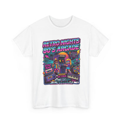 Retro Nights 80s Arcade Tee | Vaporwave Neon Gaming Graphic Shirt