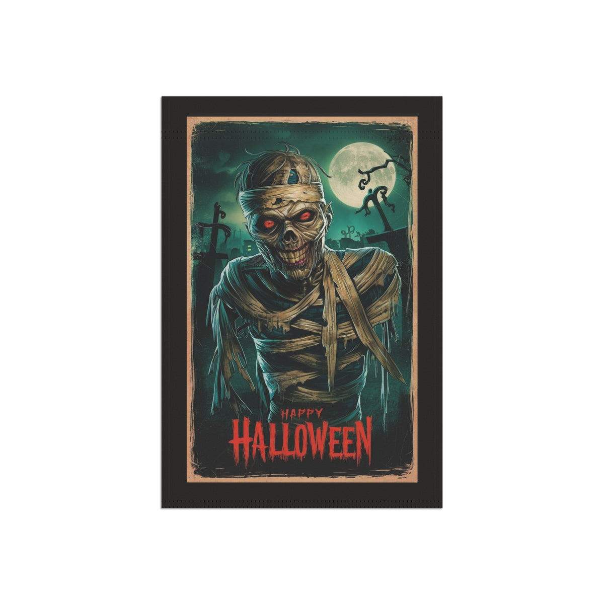 Bandera de jardín de momia zombi para Halloween feliz | Estandarte para casa