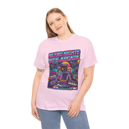 Retro Nights 80s Arcade Tee | Vaporwave Neon Gaming Graphic Shirt