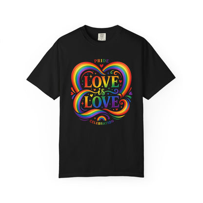 T-shirt Cœur Pride Love is Love | Célébration arc-en-ciel