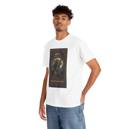 Aries The Furious Werewolf T-Shirt | Halloween Zodiac Ram Astrology Tee