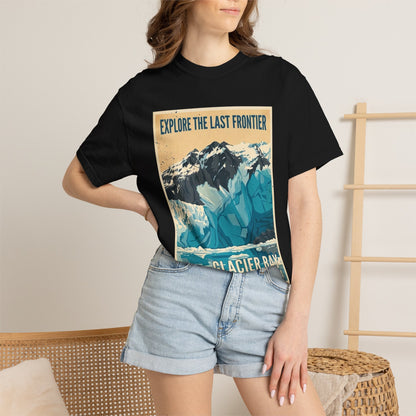 Camiseta con póster del Parque Nacional de la Bahía de los Glaciares | Camiseta de viaje a Alaska