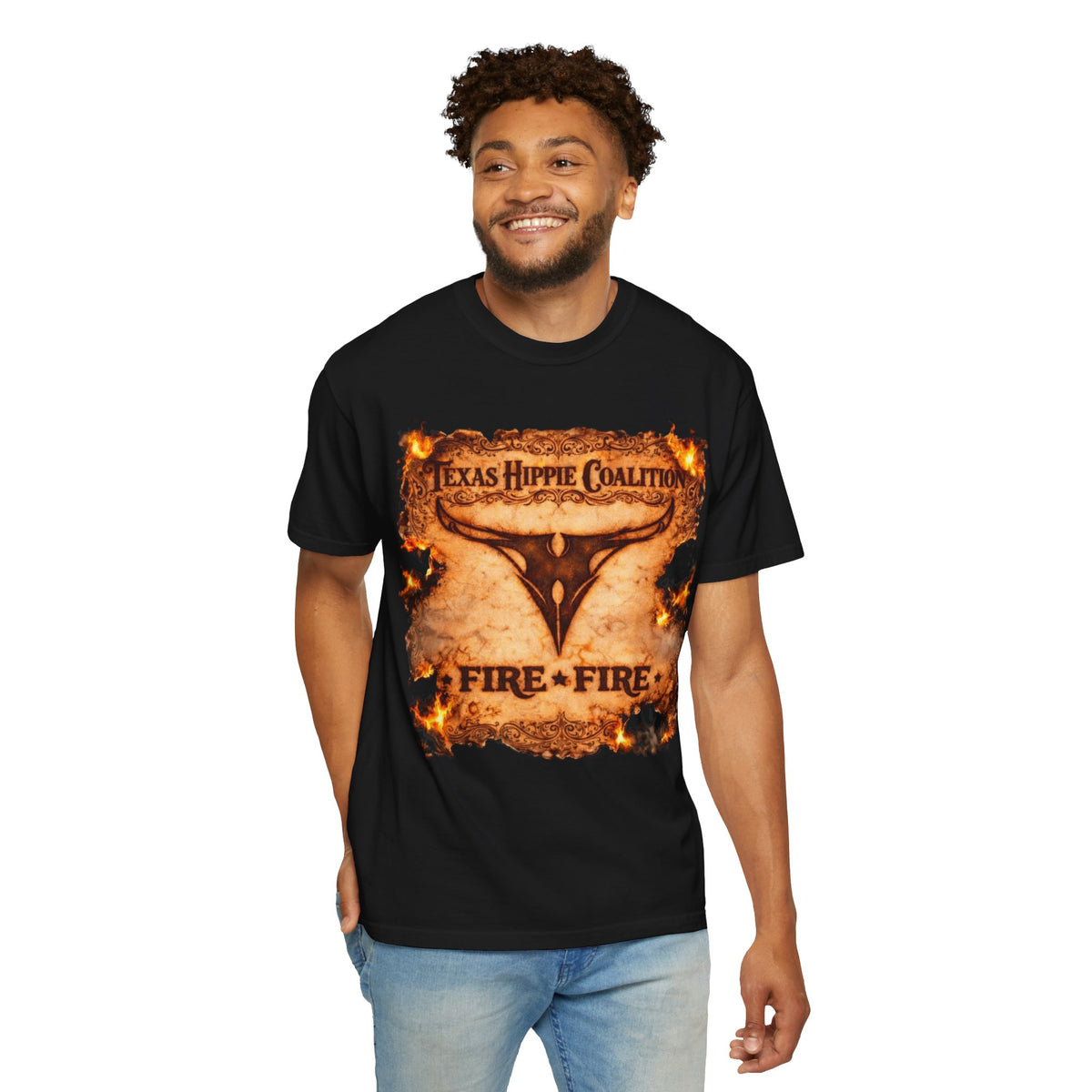 Texas Hippie Coalition Fire + Fire T-Shirt / Southern Stoner Metal Band Tee