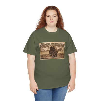 Badlands National Park Bison Tee | South Dakota Vintage Poster Shirt