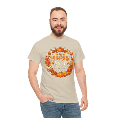 Pumpkin Spice Wreath Tee | Fall Pumpkin Autumn Leaves Shirt