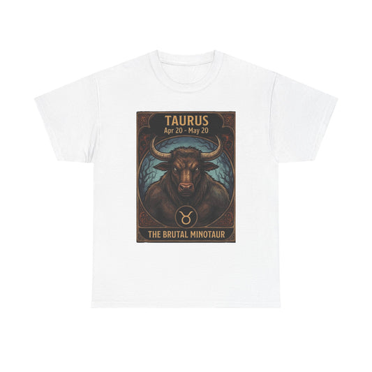 Taurus Minotaur Illustration Tee | Halloween Zodiac Bull Astrology Shirt