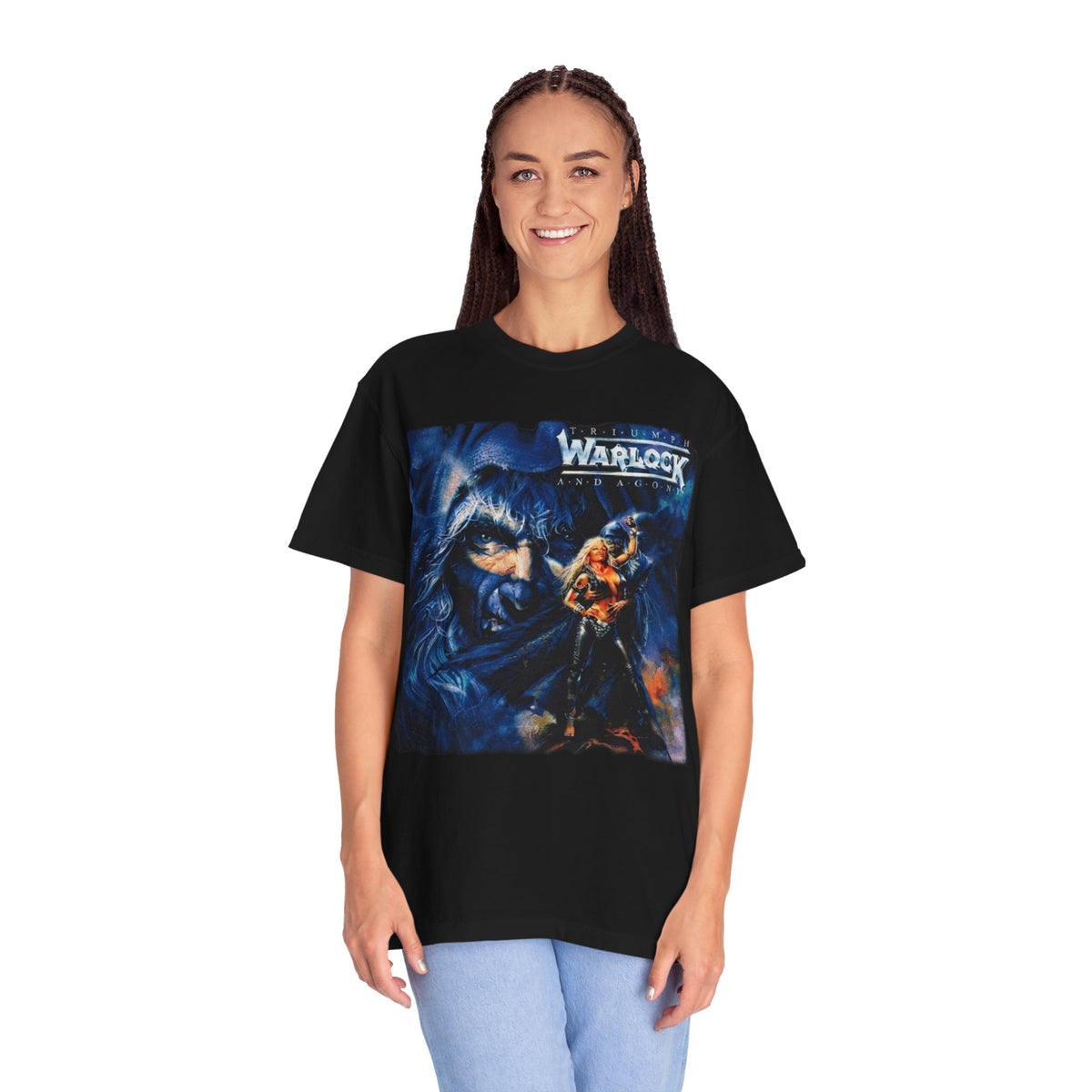Warlock Triumph & Agony Artwork T-Shirt | Classic German Heavy Metal - Doro Pesch