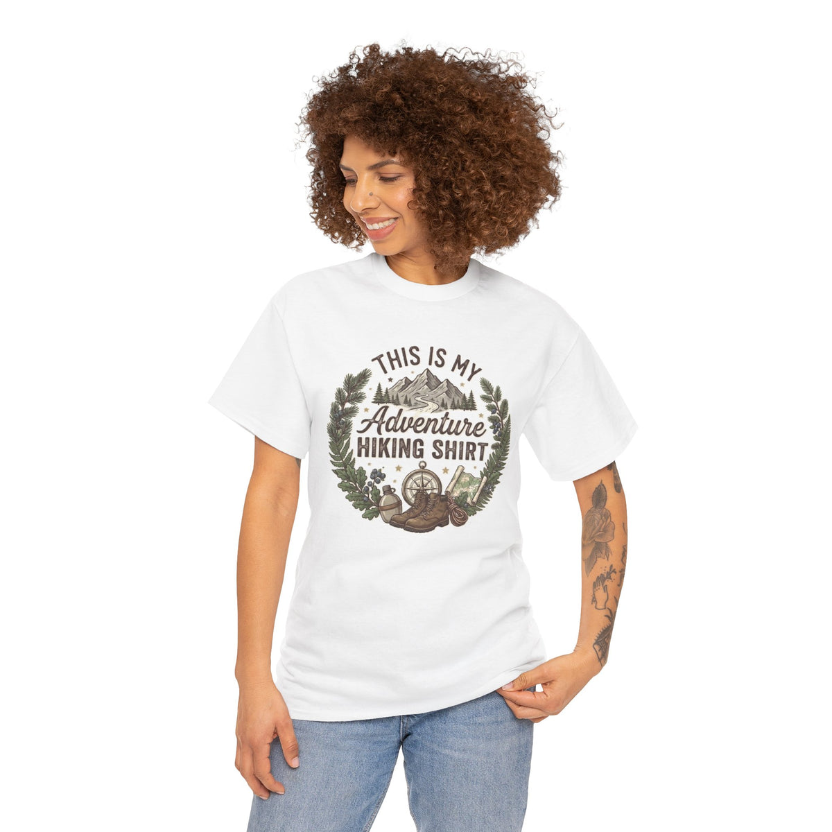 This Is My Adventure Hiking Shirt Tee | Mountain Compass Nature Design