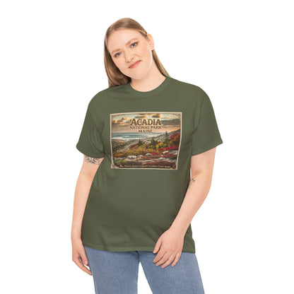 T-shirt vintage à motif paysager du parc national d'Acadia, Maine | T-shirt de parc national