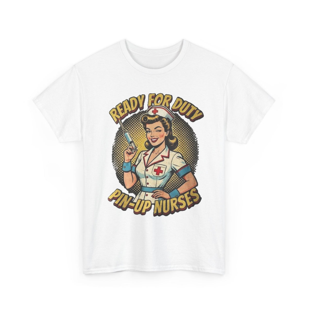 Camiseta de enfermera pin-up «Ready for Duty» | Ilustración retro de enfermera