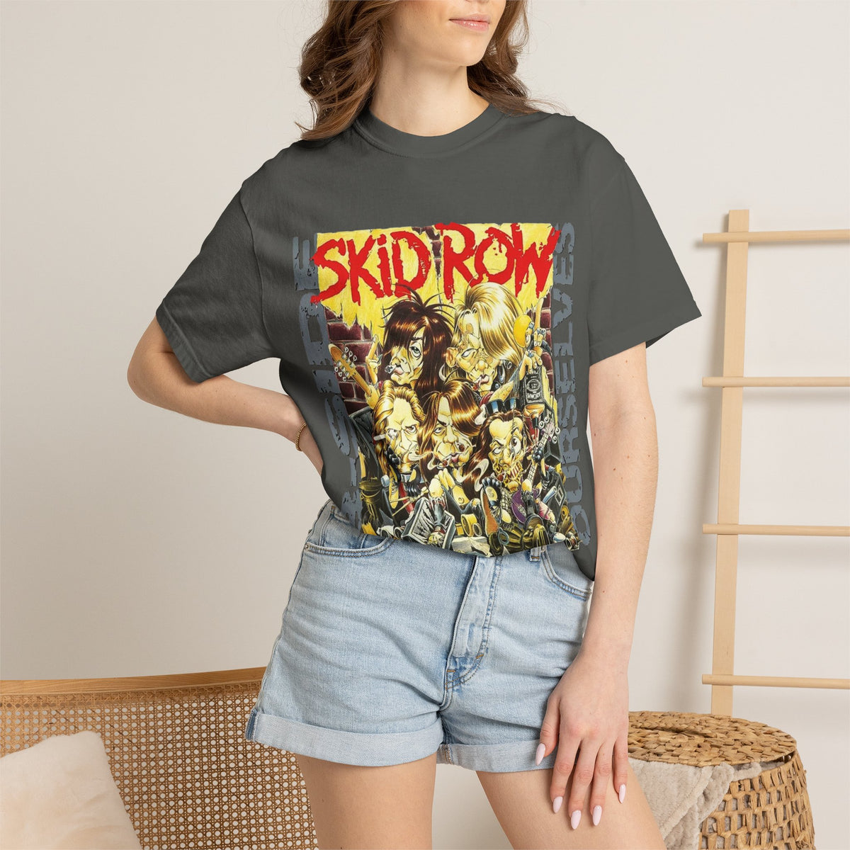 Skid Row B-side Ourselves Graphic T-shirt | Hard Rock Heavy Metal Band Album Artwork Tee