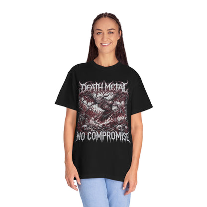 Camiseta de doble cara Death Metal No Compromise | Camiseta con collage de logotipos de bandas de Death Metal de Florida