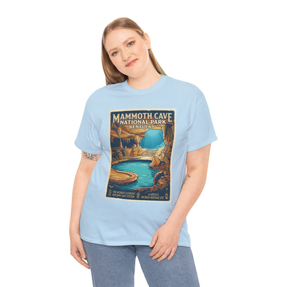 Mammoth Cave National Park Vintage Poster T-Shirt | Kentucky Cave Artwork