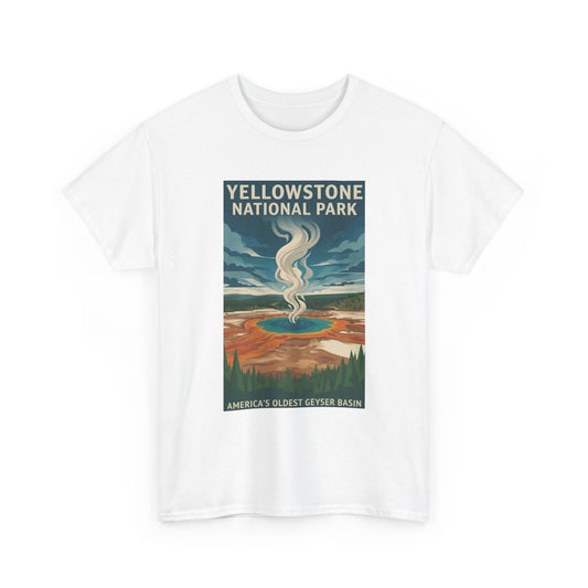 Yellowstone National Park Geyser Poster Tee | National Park Travel Shirt