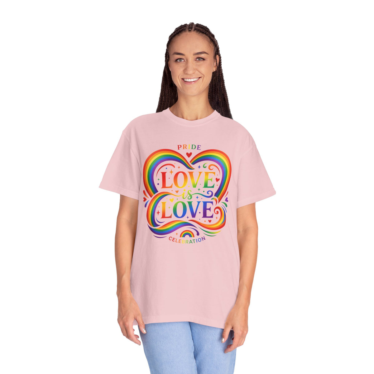 T-shirt Cœur Pride Love is Love | Célébration arc-en-ciel