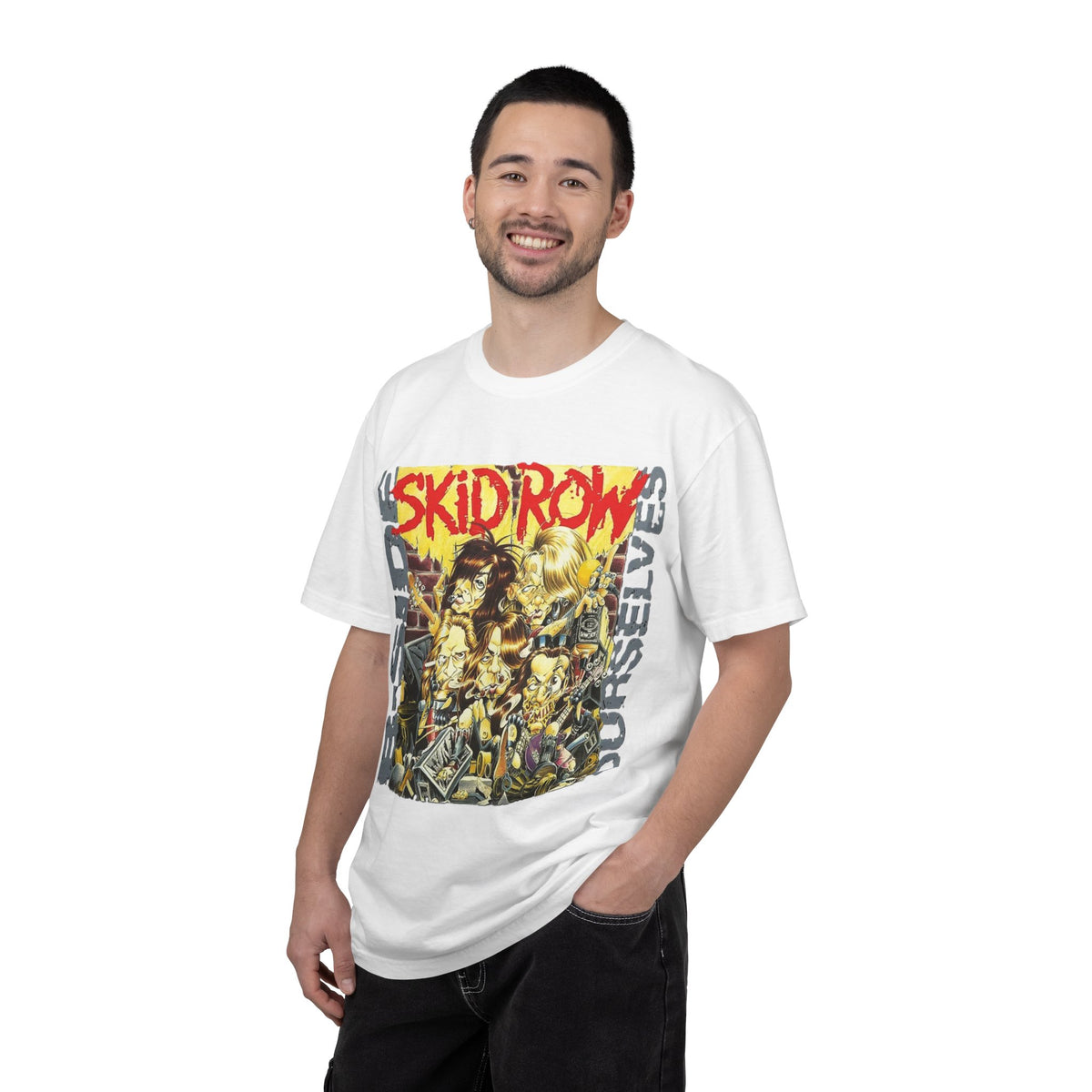 Skid Row B-side Ourselves Graphic T-shirt | Hard Rock Heavy Metal Band Album Artwork Tee