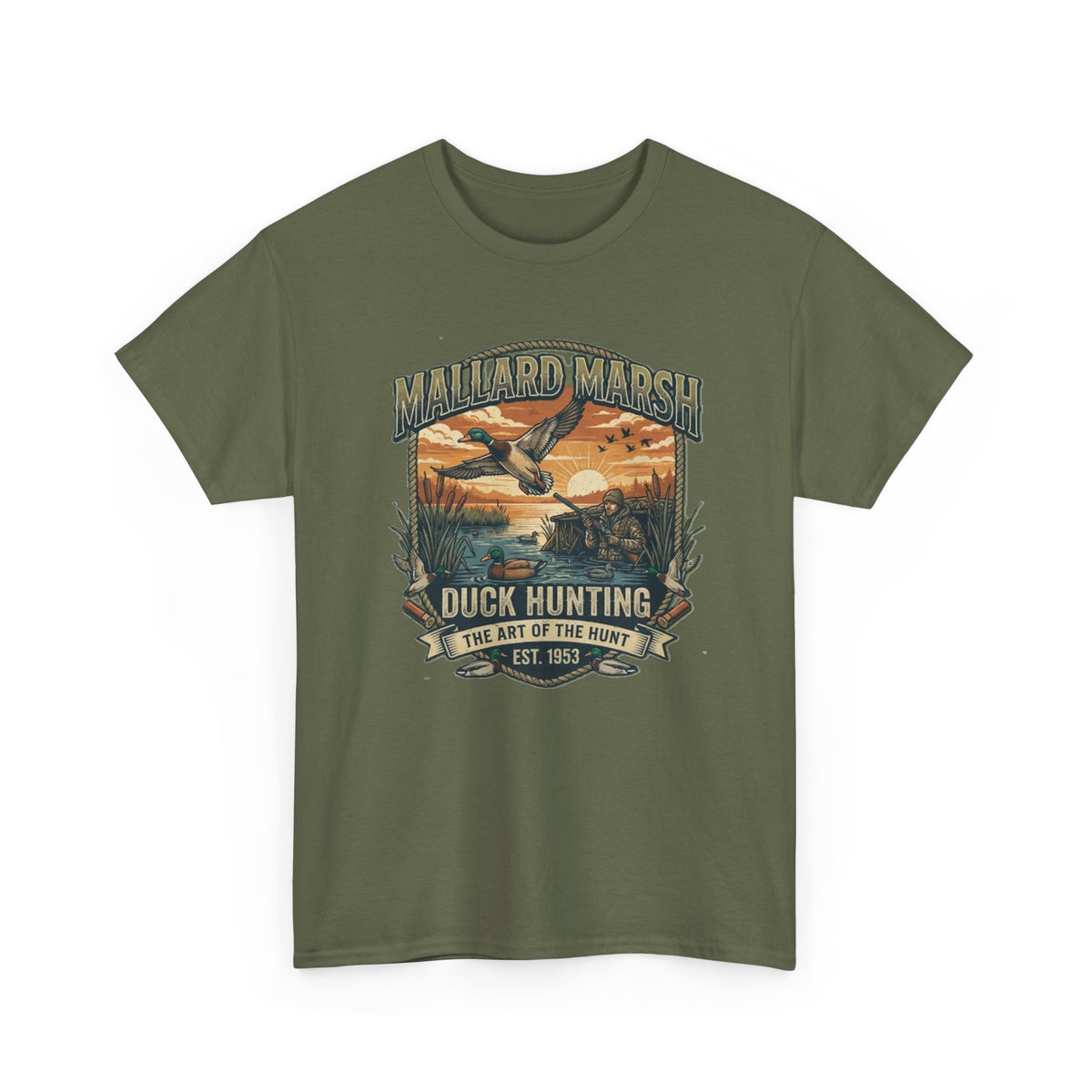 Mallard Marsh Duck Hunting Tee | Vintage Waterfowl Design
