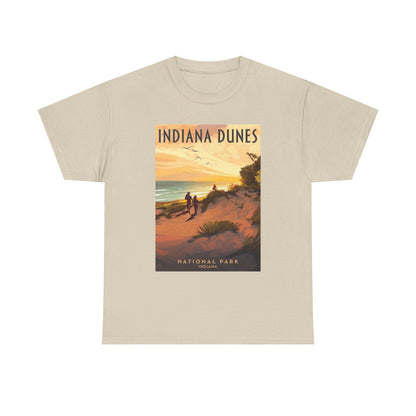Camiseta de póster vintage del atardecer en el Parque Nacional Indiana Dunes | Camiseta de naturaleza de parques nacionales