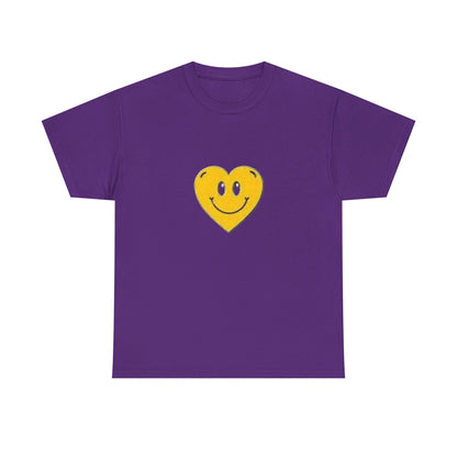 Yellow Smiley Heart Tee | Cute Happy Face Shirt, Retro Emojis