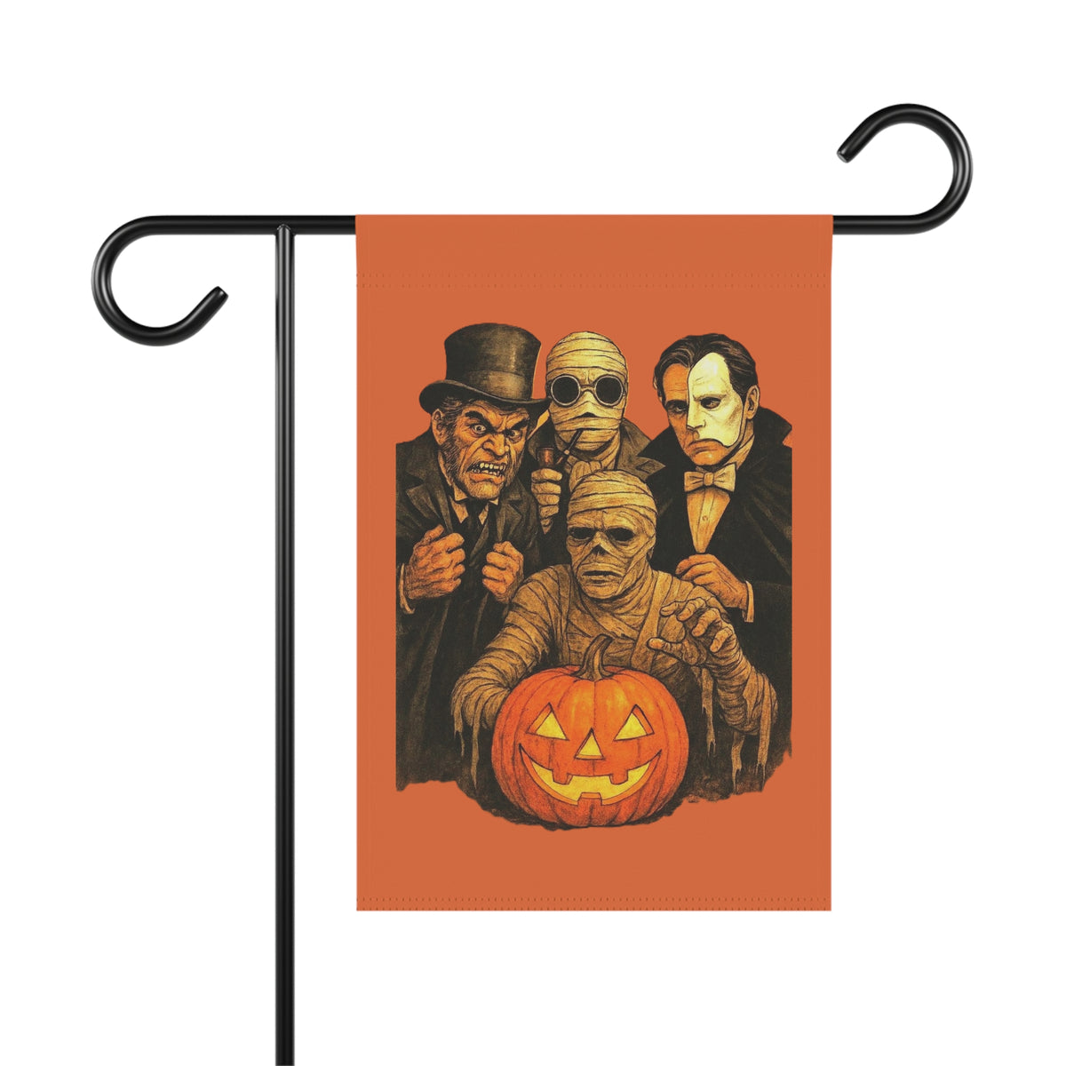 Classic Movie Monsters Pumpkin Garden Flag | House Banner
