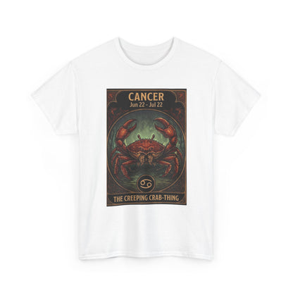 Camiseta con ilustración del cangrejo del zodiaco Cáncer | Diseño de póster de astrología para Halloween