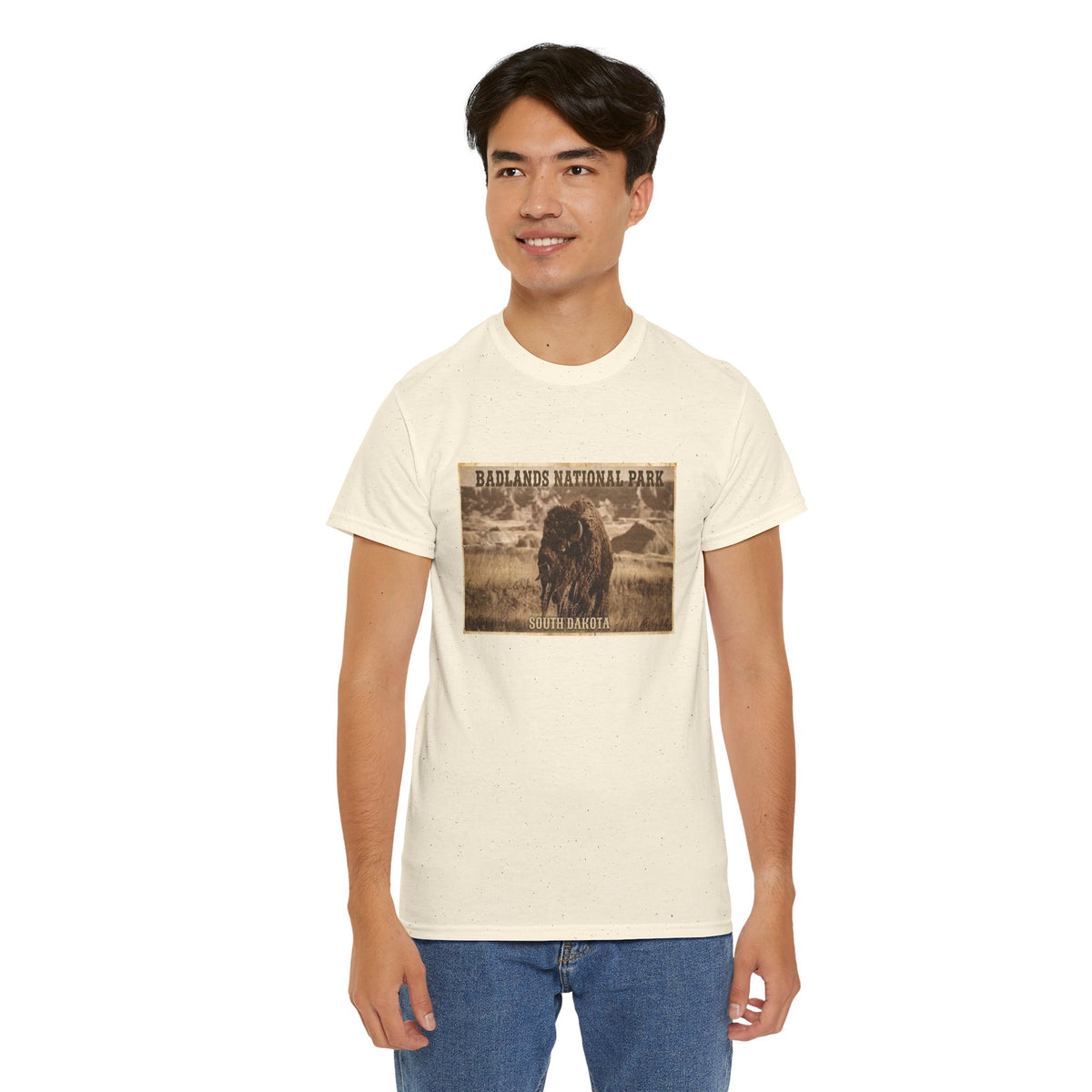 Badlands National Park Bison Tee | South Dakota Vintage Poster Shirt