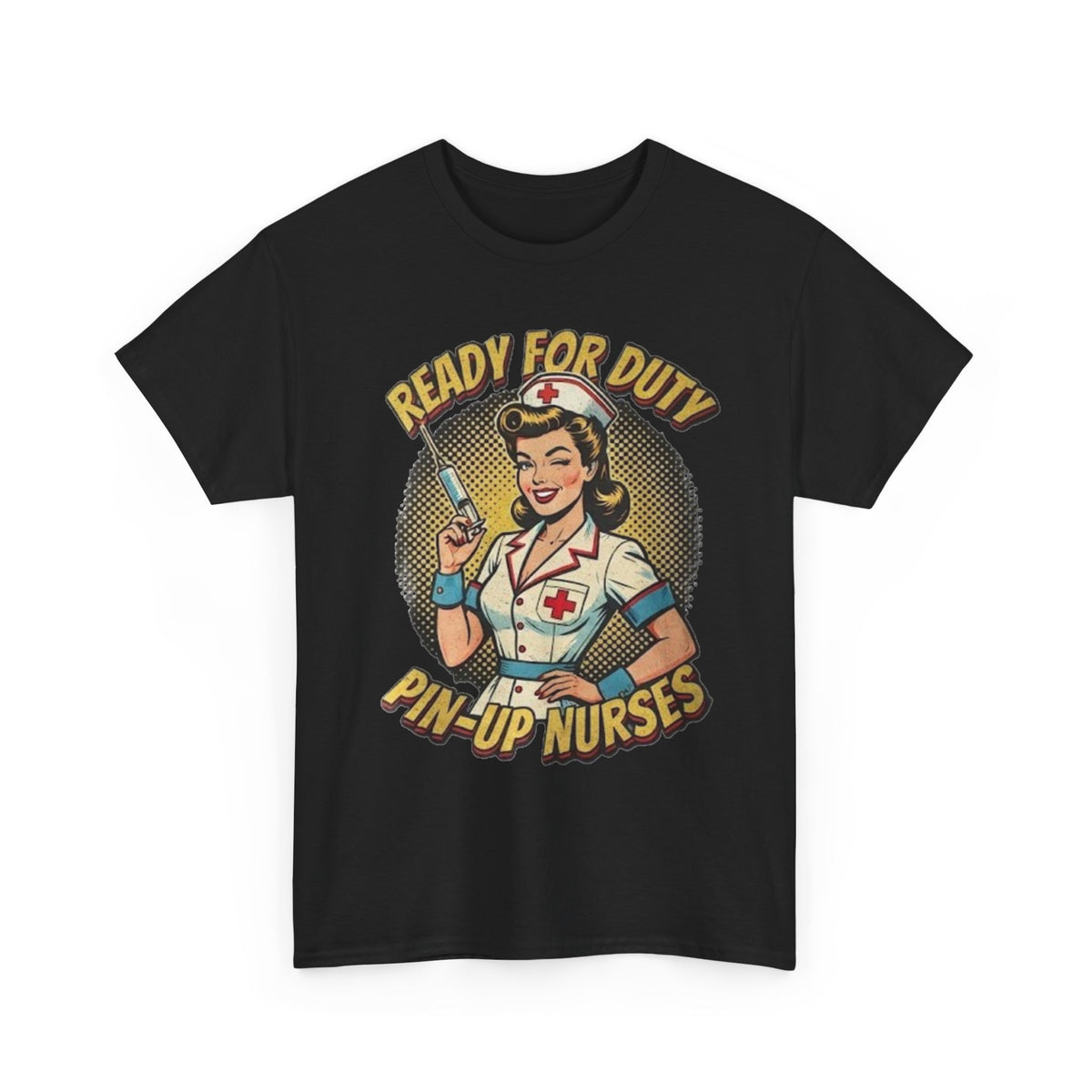 Camiseta de enfermera pin-up «Ready for Duty» | Ilustración retro de enfermera