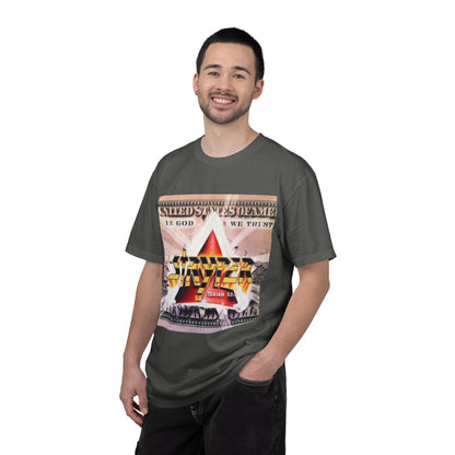 Stryper In God We Trust Album Artwork Graphic T-shirt | Retro Hard Rock Band Collage Tee